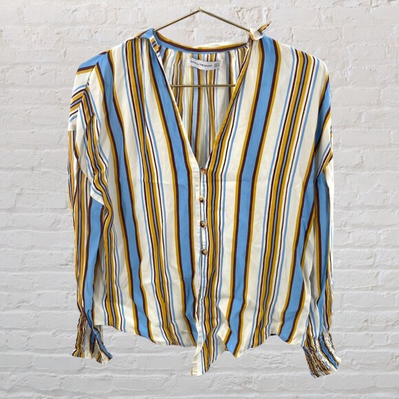 Faithful The Brand Women’s Aira Knot Shirt Retro Western Stripe‎ Coastal Cowgirl - Picture 3 of 14